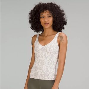 NWT Lululemon Align Waist-Length Tank Built-In Bra Cheetah Camo Antique White